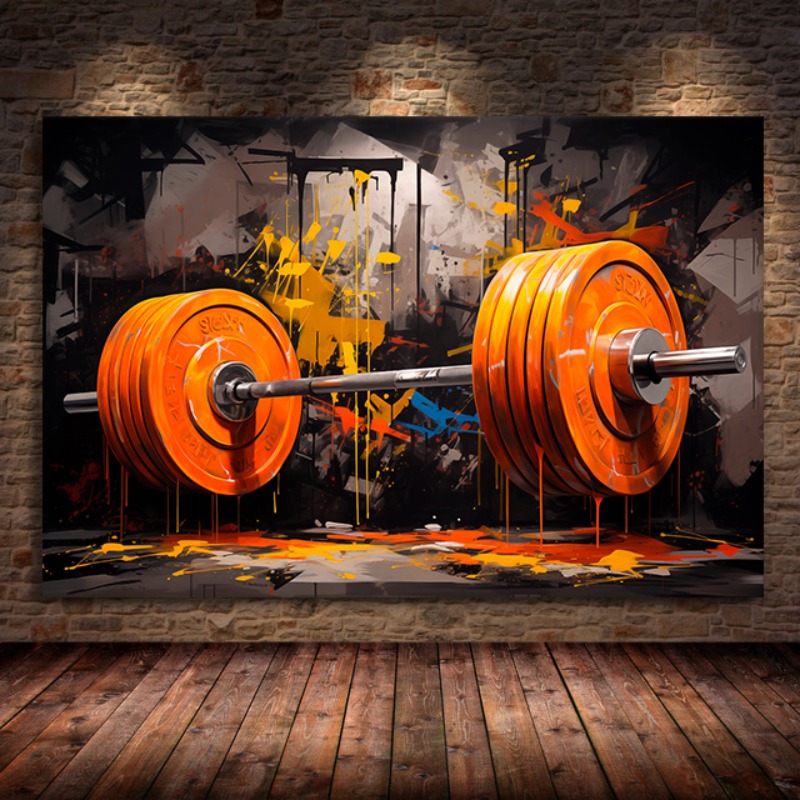Graffiti Barbell Canvas Painti - огляд і ціна Sports Equipment Poster